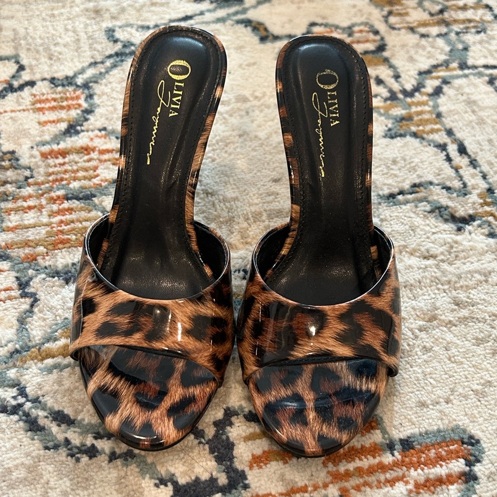 Olivia Leopard Print Women's Mules